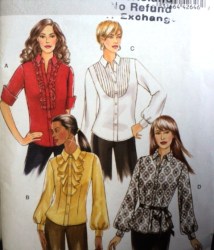 5284 EZ MS SS-LS FLOUNCE/RUFFLE/SASH BLOUSE PATTERN 16-22